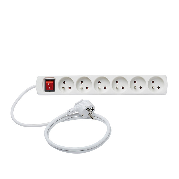 Multiprise avec interrupteur 6 prises 1m