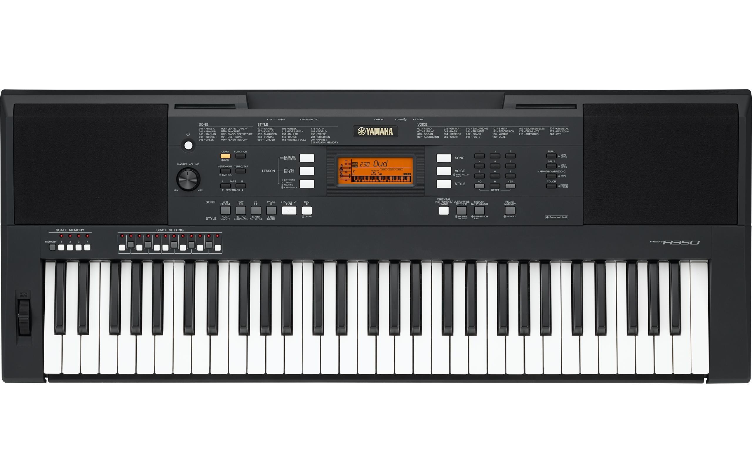 Keyboard PSR-A350<br>Standard-Entertainer-Keyboard mit zahlreichen orientalischen Klängen