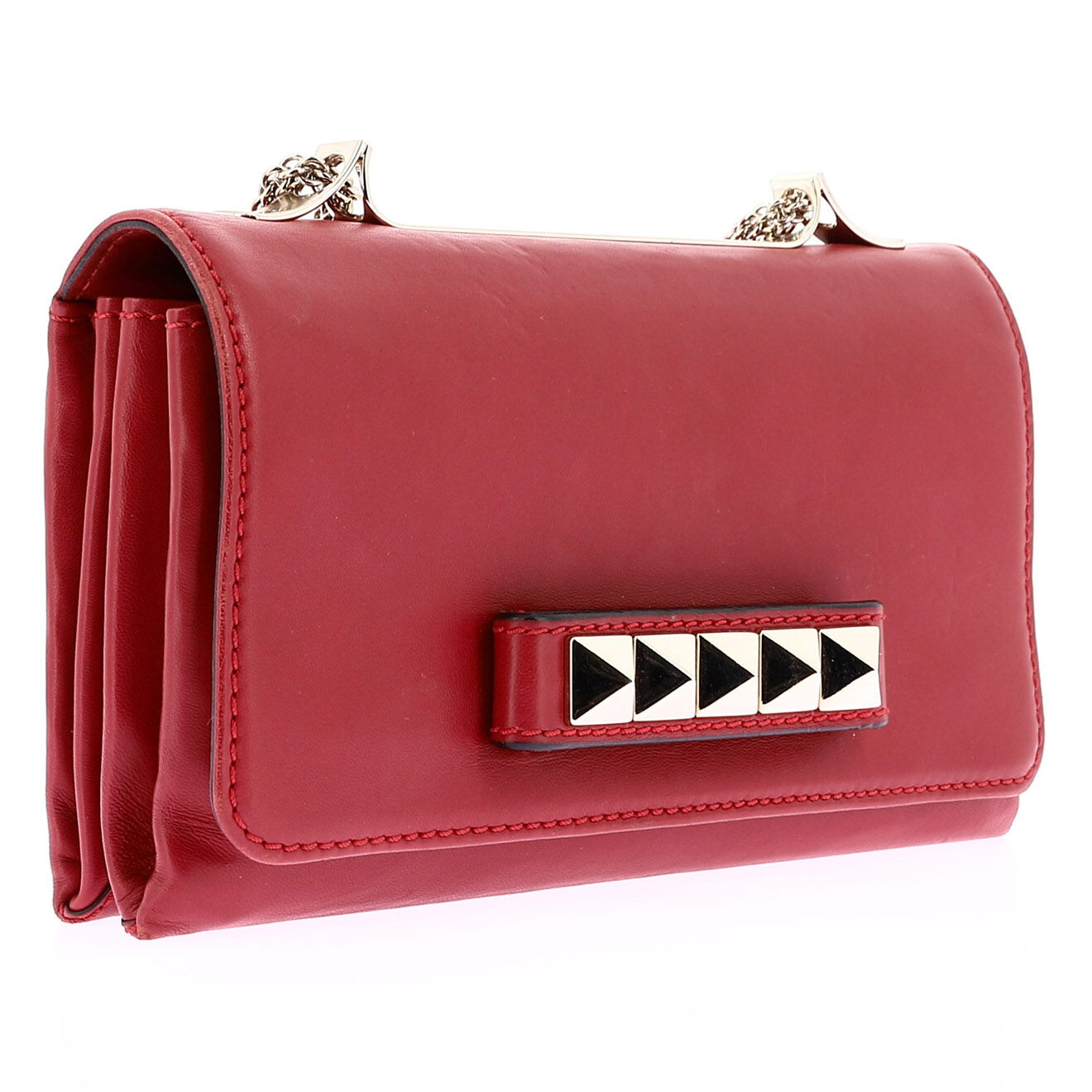Valentino Sac bandoulière Rockstud en Cuir rouge Etat: Très bon état - Longueur 24 cm