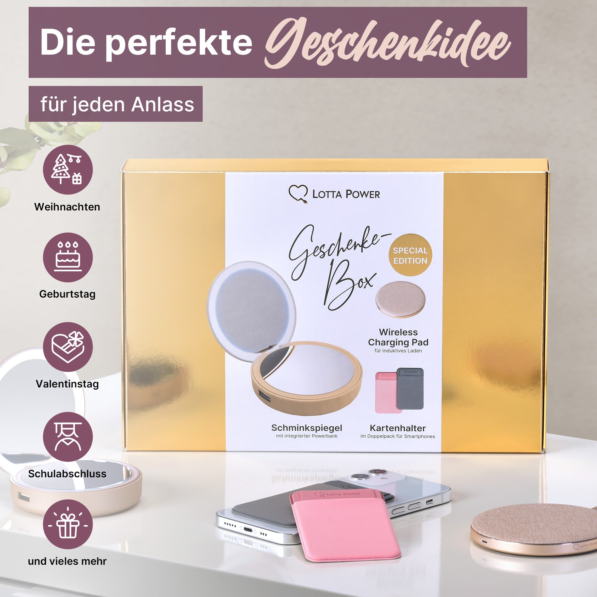Lotta Power POWERBANKS Geschenke-Box Gold SPECIAL EDITION