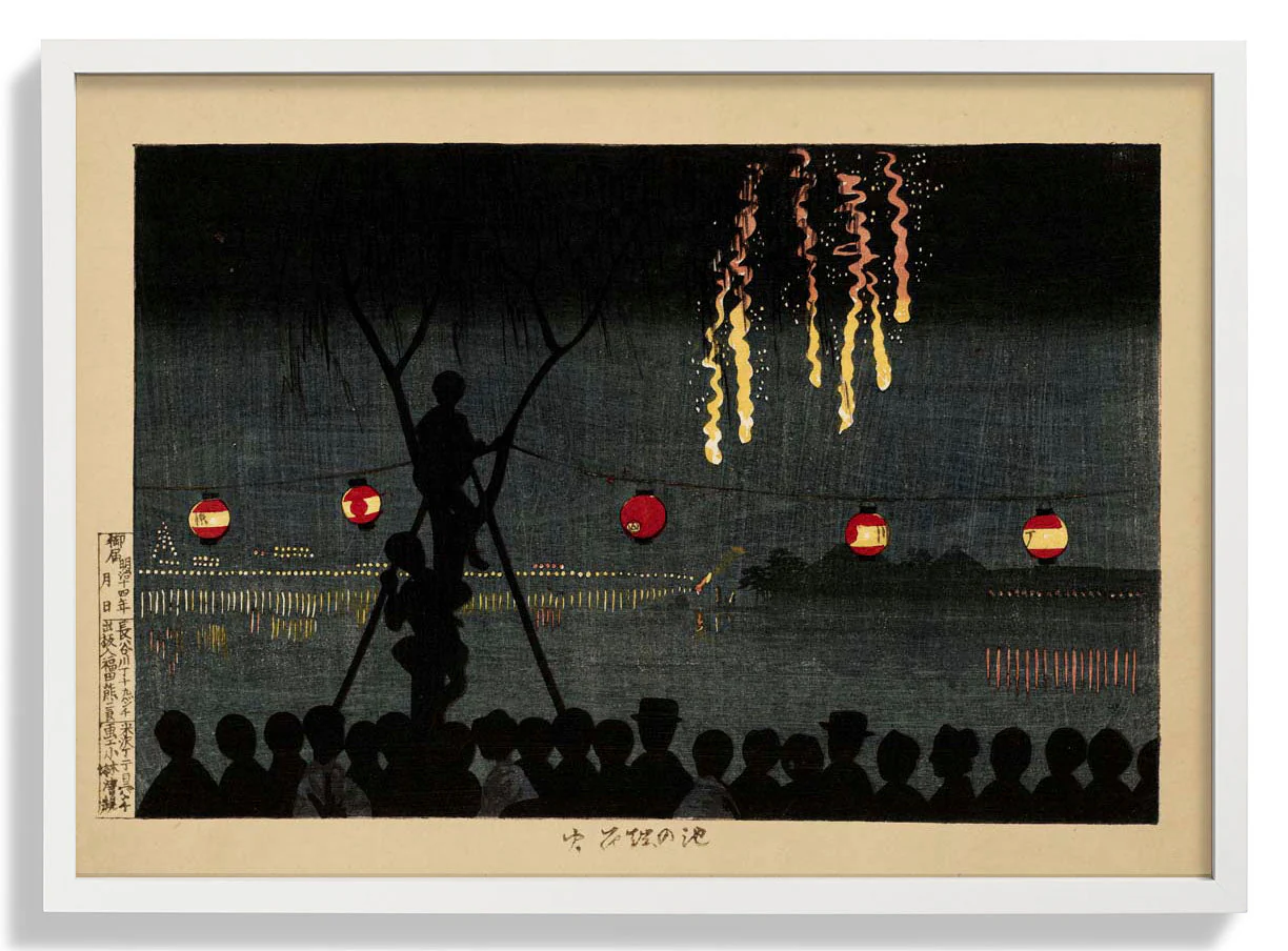 Feuerwerk in Ikenohata von Kobayashi Kyochika