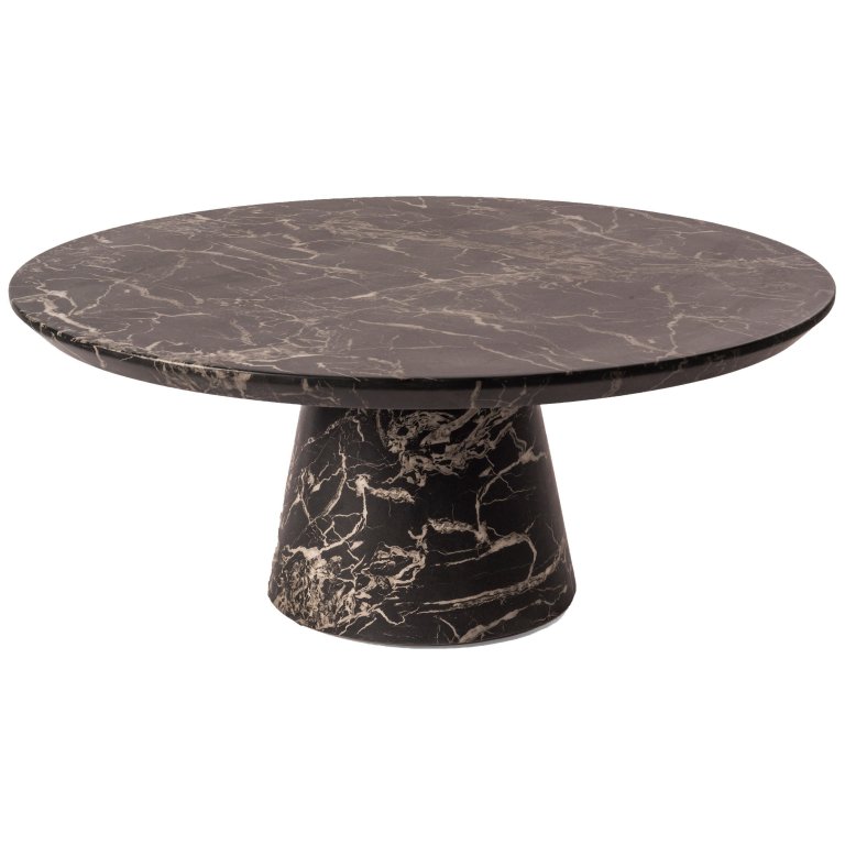 POLSPOTTEN Disc Marble Look salontafel zwart