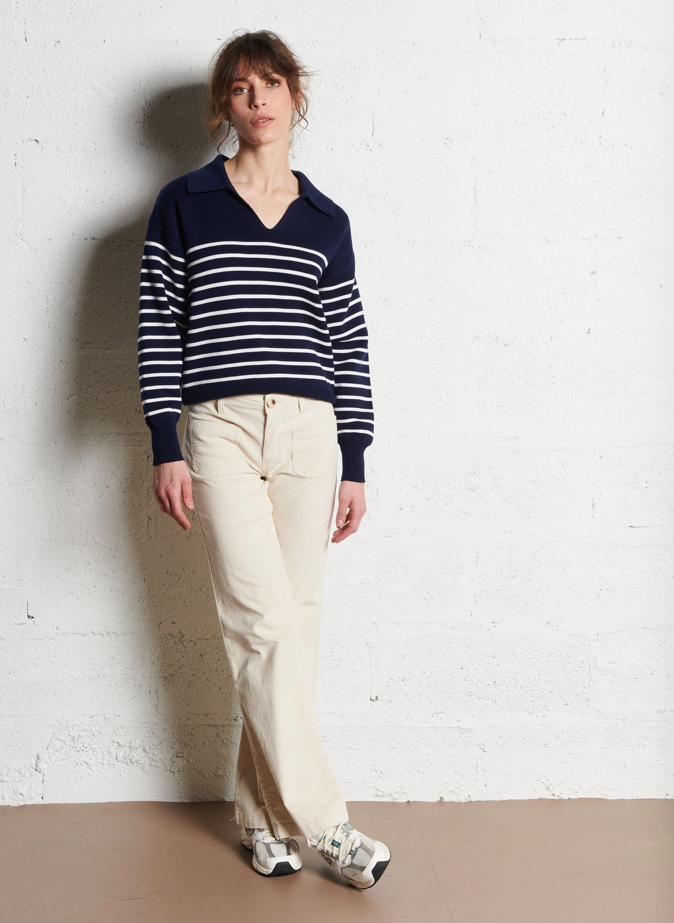 SONNY - Pantalon droit en coton mélangé | Beige