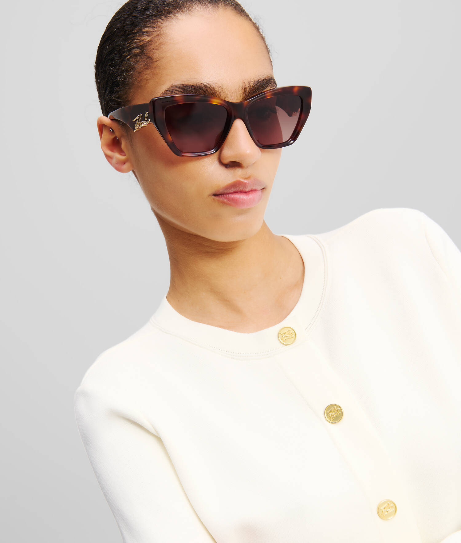 LUNETTES DE SOLEIL AVEC LOGO DÉCOUPÉ KARL SIGNATURE - Tortue