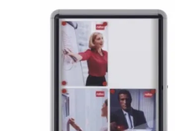 Nobo Premium Plus udendørs magnetisk låsbart opslagsskab med hængslet låge 6xA4 Hvid