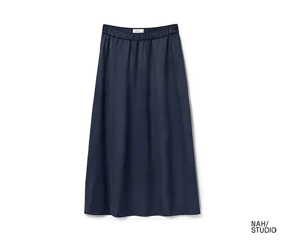 NAH/STUDIO Satin-Rock | Viskose, navy