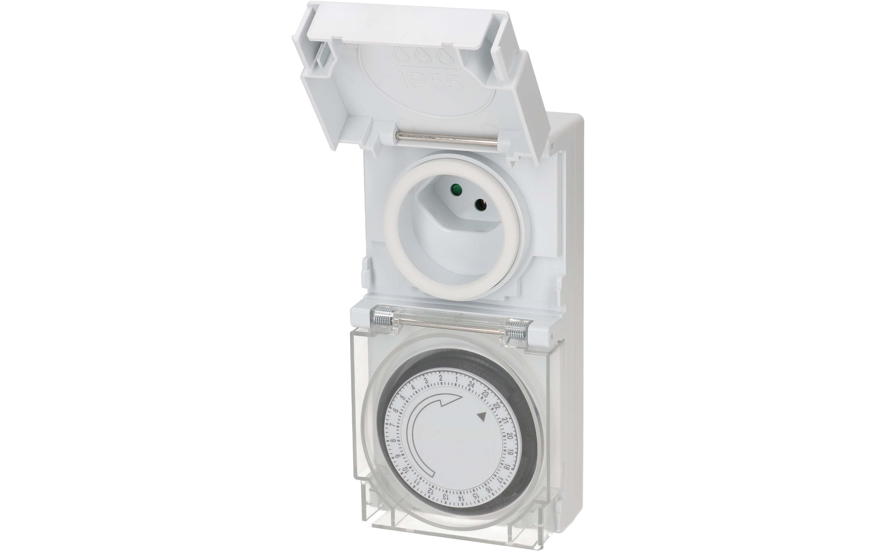 Zeitschaltuhr IP55 24 h MechanischZeitschaltuhr für die Zwischenstecker-Montage