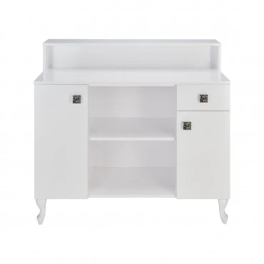 Caisse MADAME Matelassée avec Boutons Structure Blanc Gloss