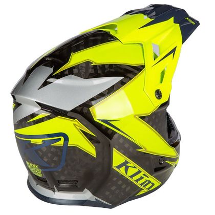 Casque cross KLIM F3 CARBON OFF-ROAD LIGHTNING 2024 - Jaune / Noir