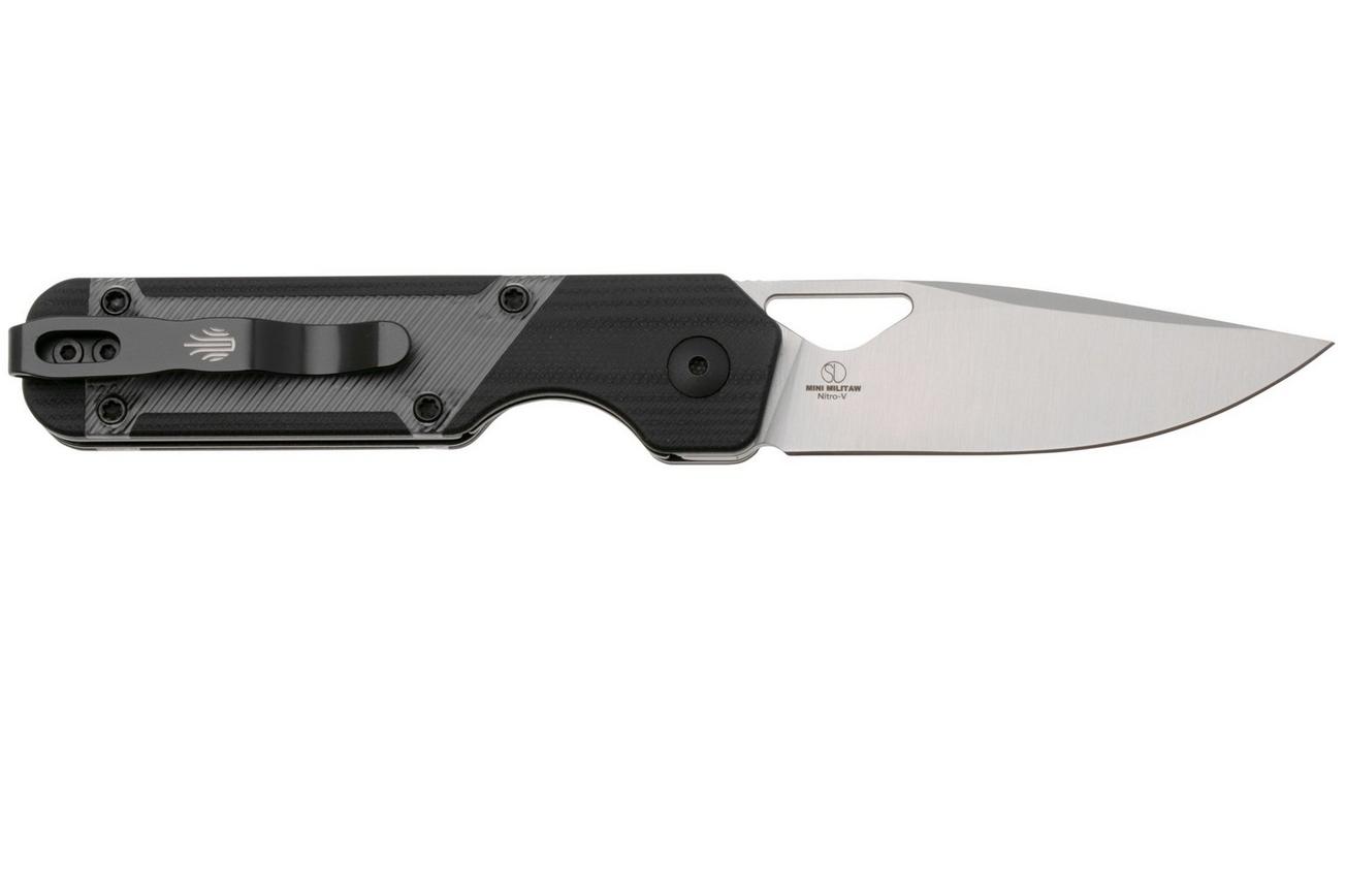 Kizer Vanguard Mini Militaw V3634SA3 Liner Lock, Satin Nitro-V, Black G10, Acrylic Inlay, zakmes, Jonathan Styles design