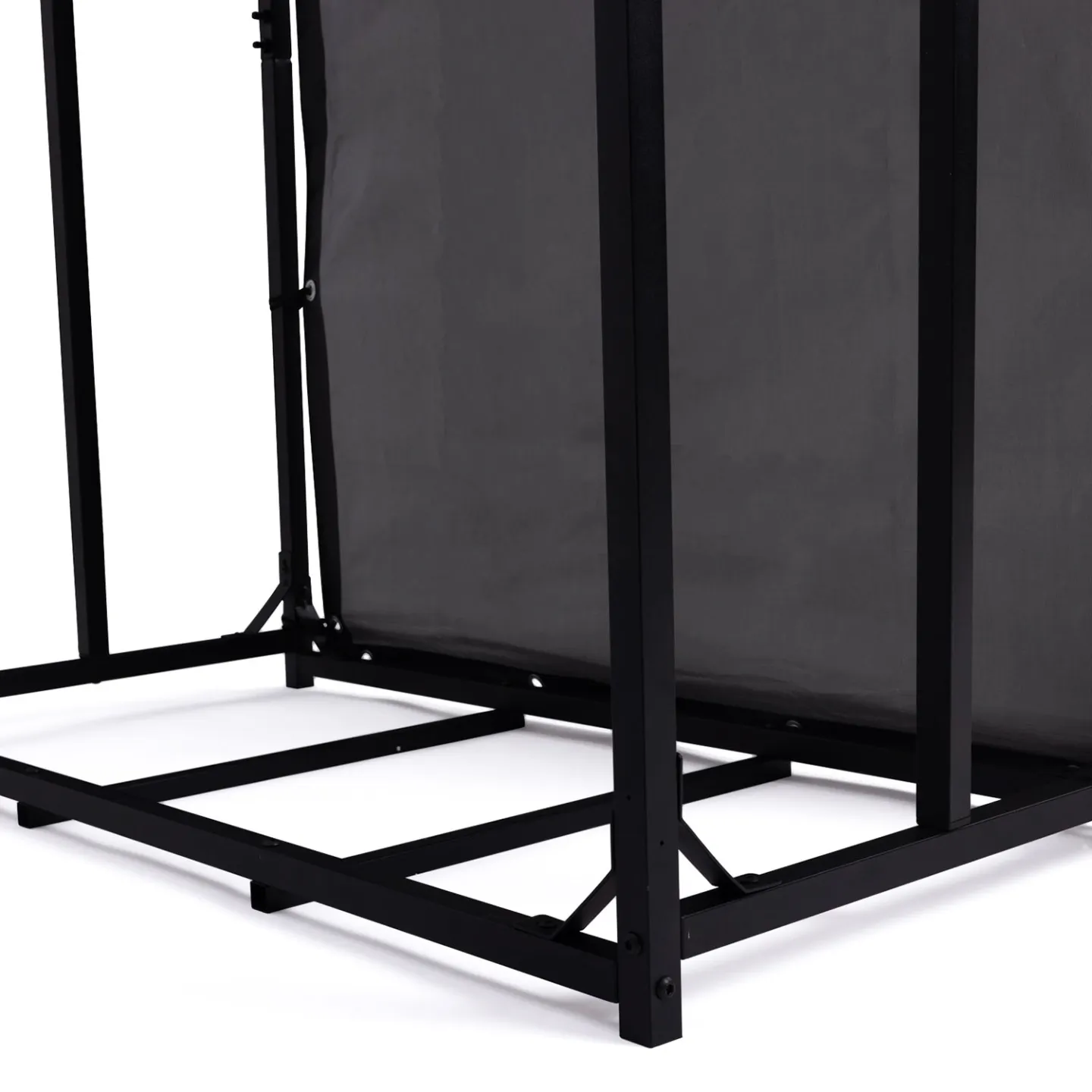Abri de stockage en acier galvanisé pour bûches L.190 cm avec housse de protection 150 gr