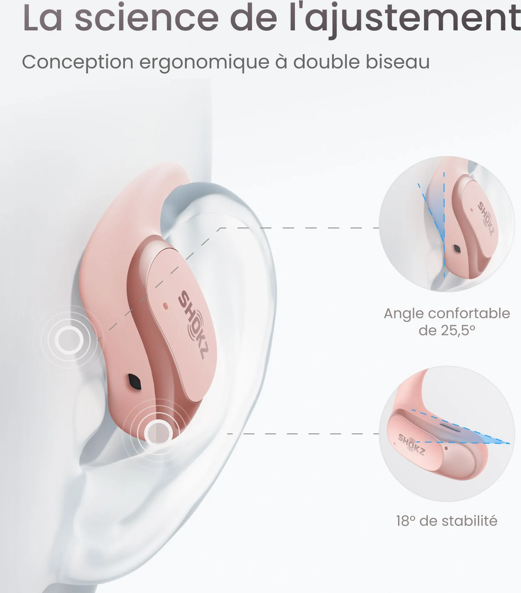 Shokz OpenFit Air Rose Écouteurs True Wireless