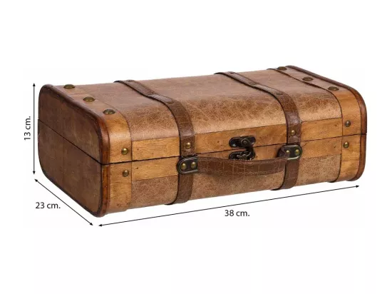 Valise en bois marron 38x23x13