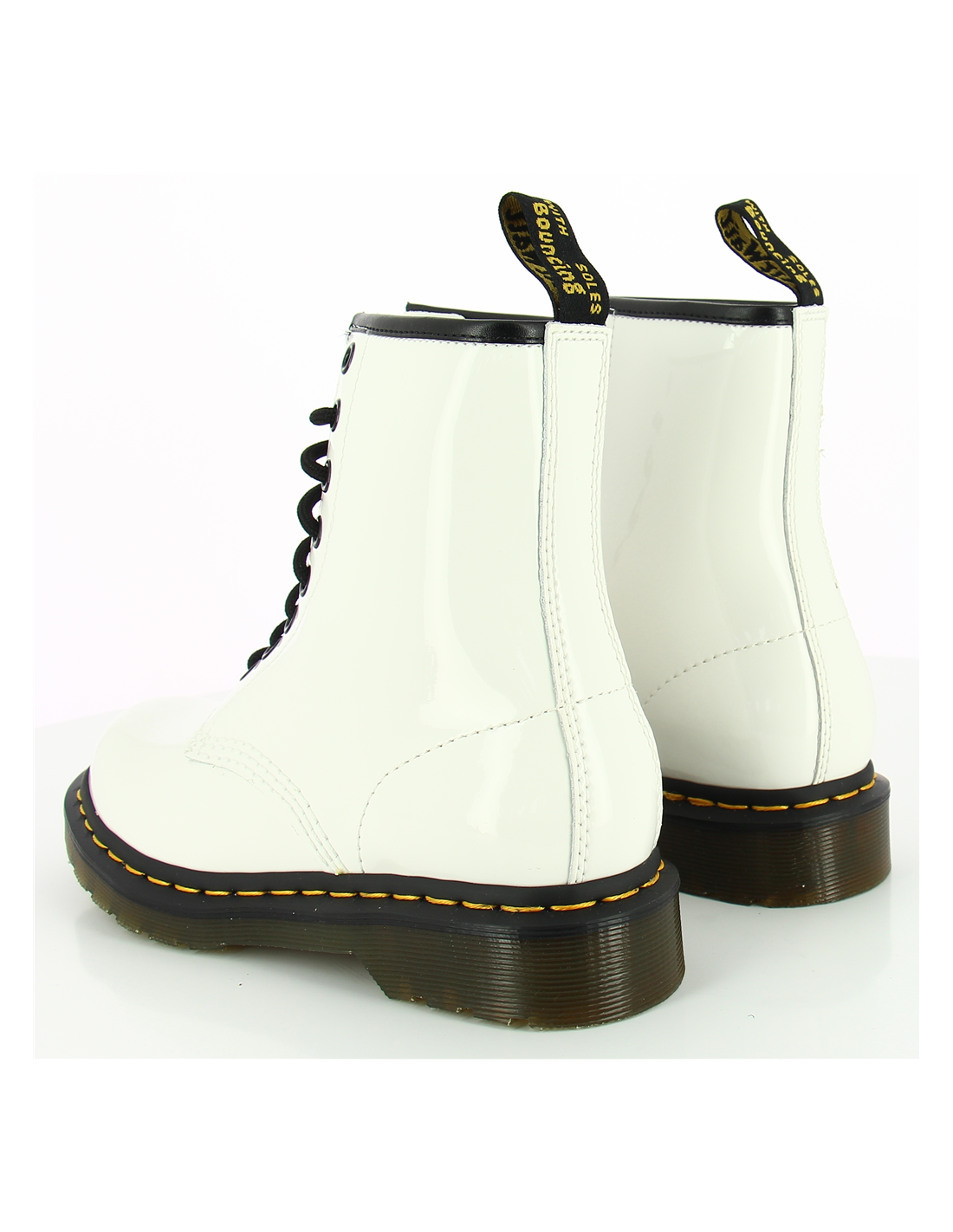 dr martens boots femme 1460 cuir verni blanc