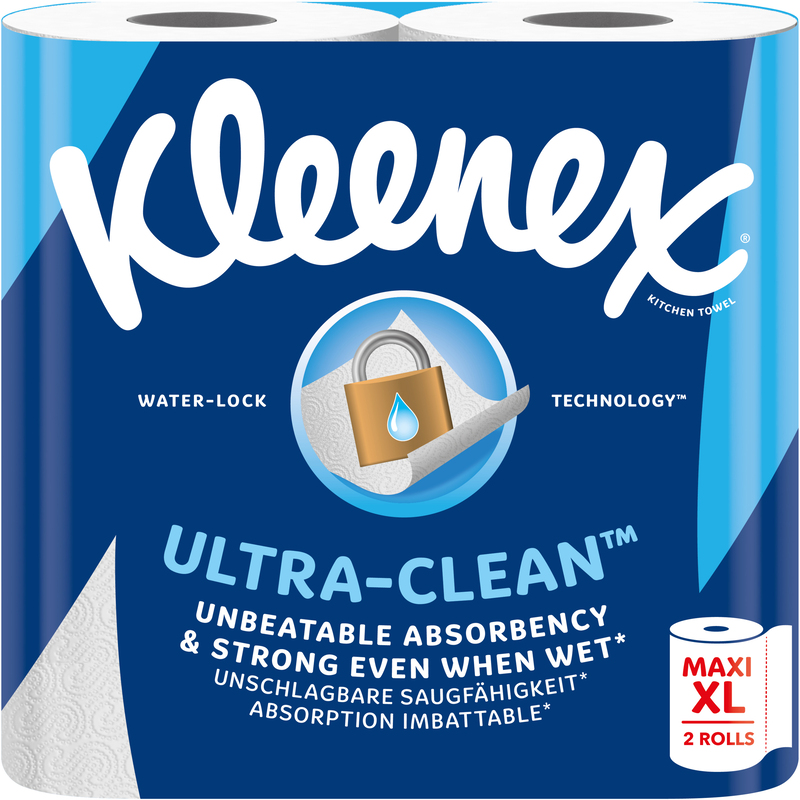 Kleenex Haushaltspapier Ultra Clean, weiss, 2 Rollen