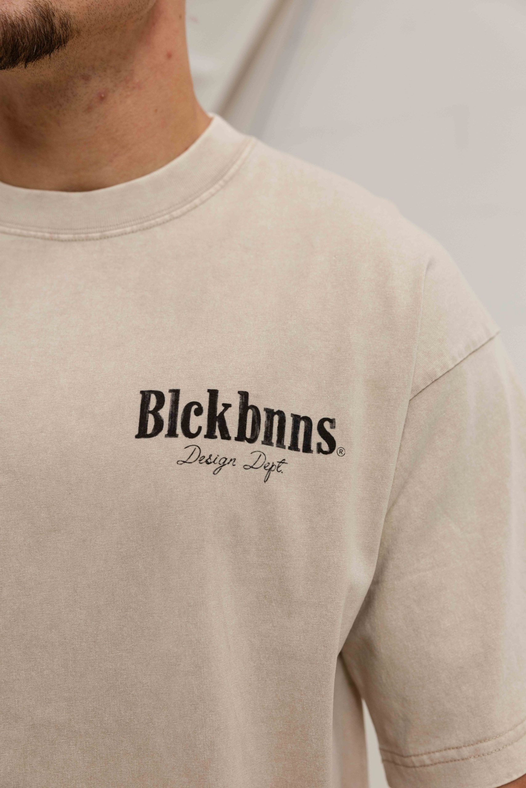 Black Bananas Brush T-Shirt Heren Beige