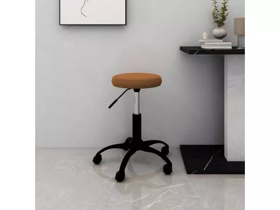 Chaise de bureau pivotante marron velours