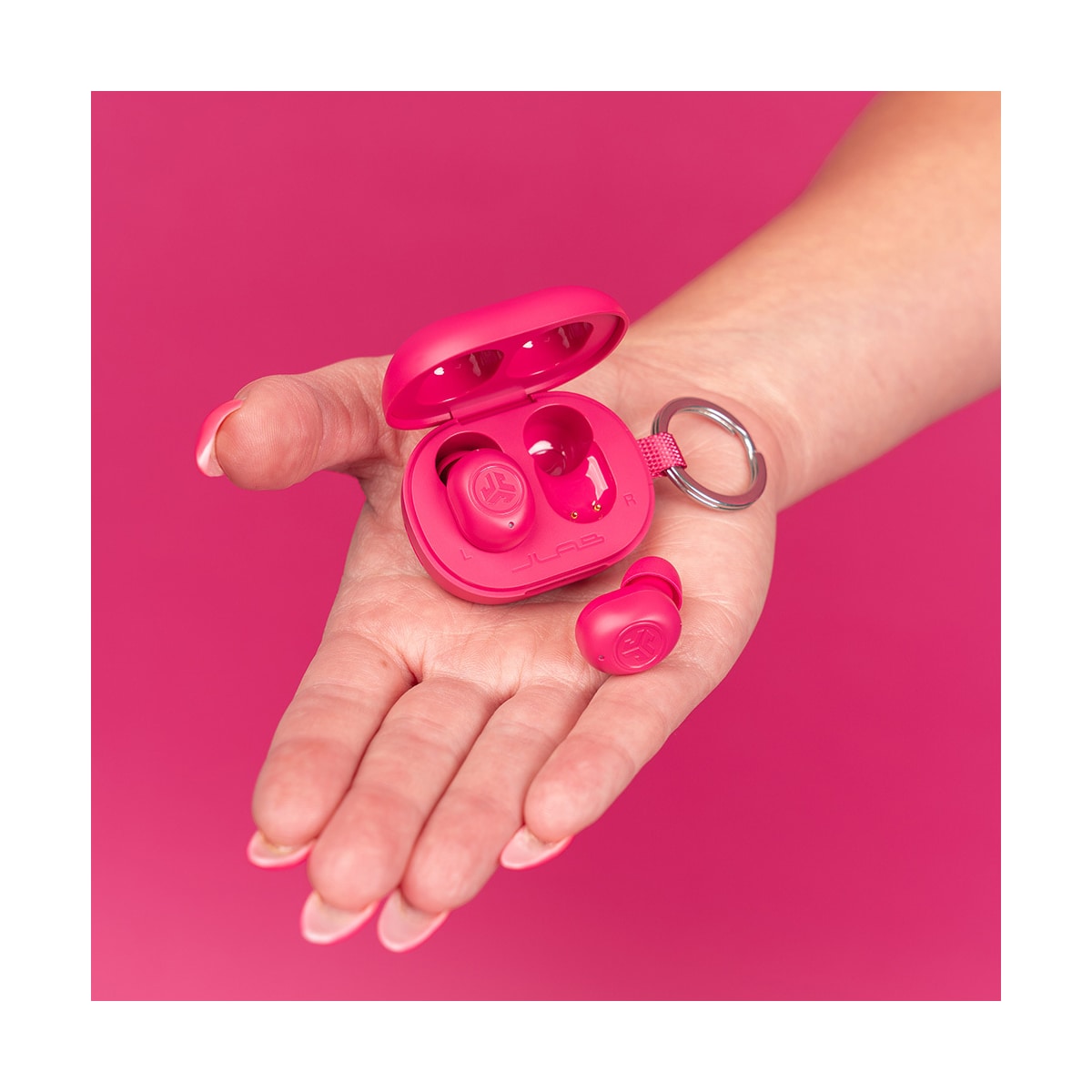 JLab Jbuds Mini helt trådløse in-ear hodetelefoner (rosa)