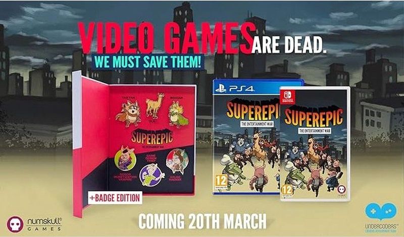 SuperEpic - The Entertainment War - Badge Edition - Nintendo Switch - Platform Game