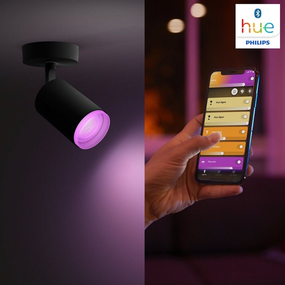 SPOTLAMPE PHILIPS HUE ARGENTA GU10 5,7W SVART