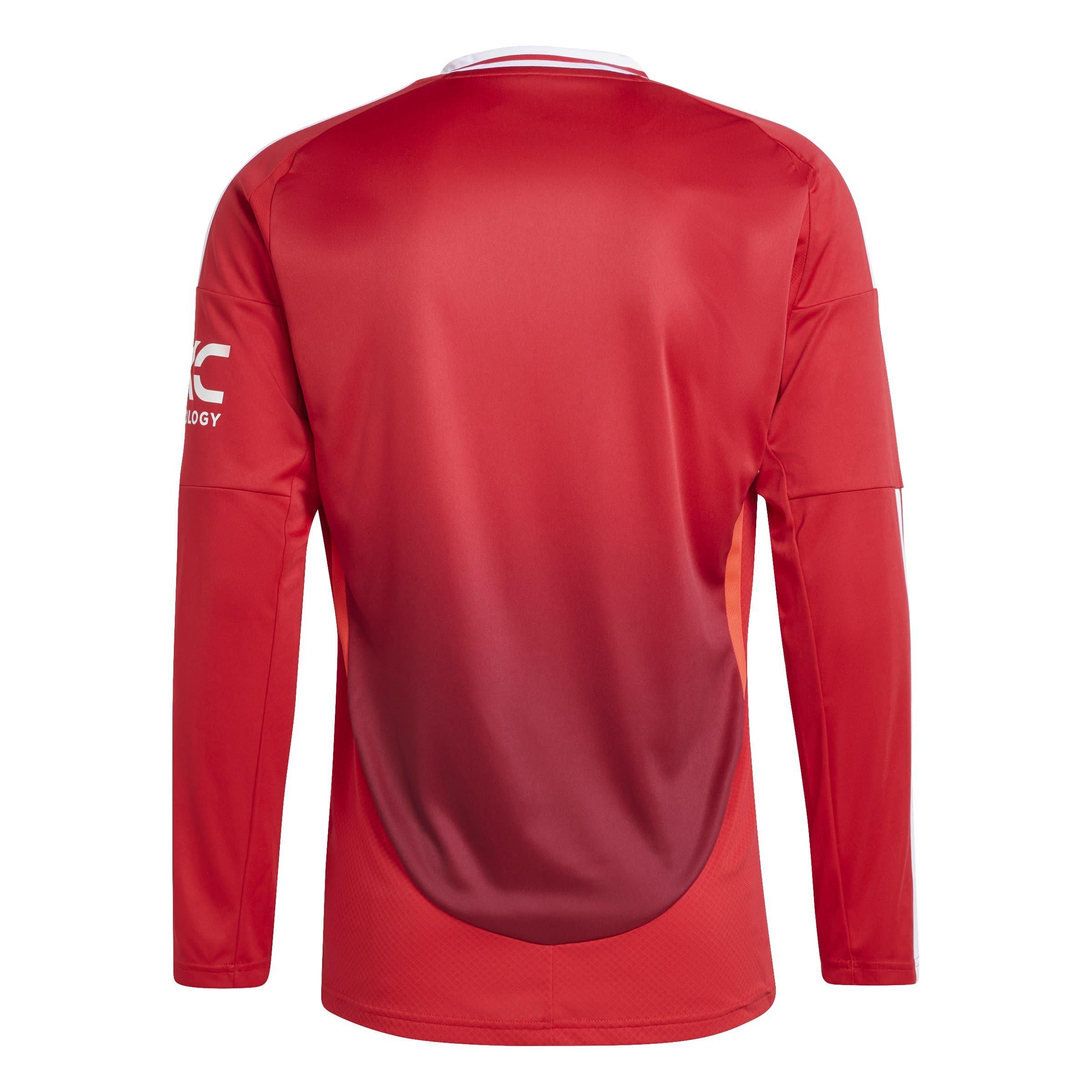 adidas Manchester United Home Long Sleeve Shirt 2024 2025 Adults