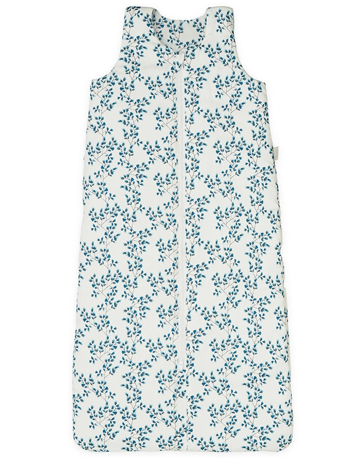 Mull-Schlafsack FIORI in weiß/blau