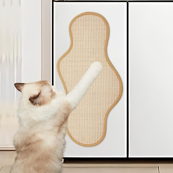 (30x60cm) Sisal Krallen Kratzmatte Selbstklebender Katzen Wand Kratzteppich - Braun