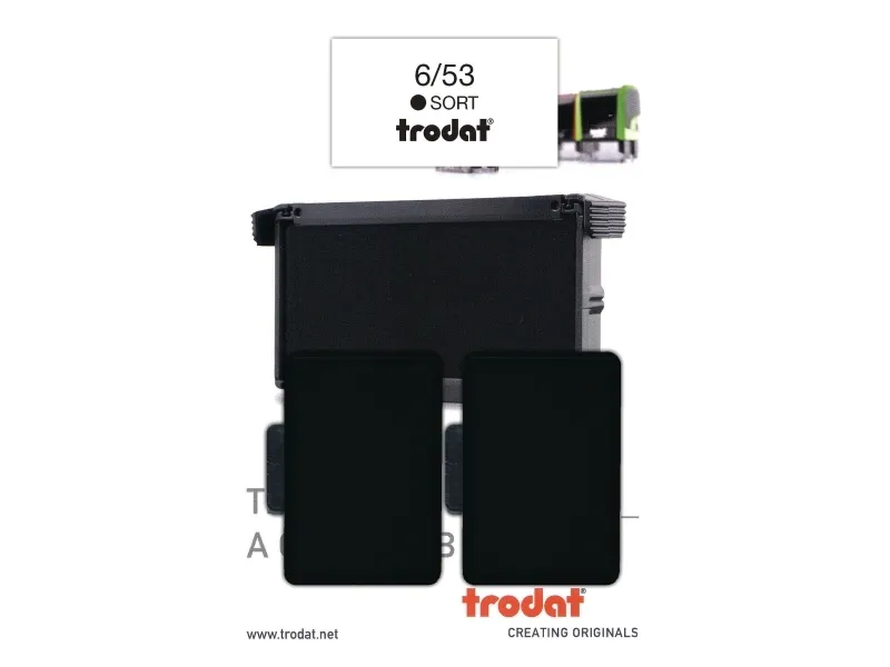 Stempelpude Trodat 6/53, sort, pakke a 2 stk.