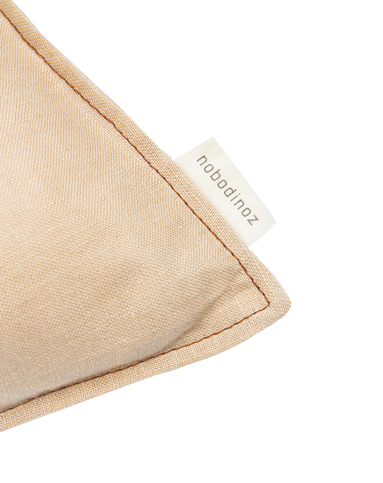 Coussin rectangulaire brodél1n0 en lin français lavé | Beige