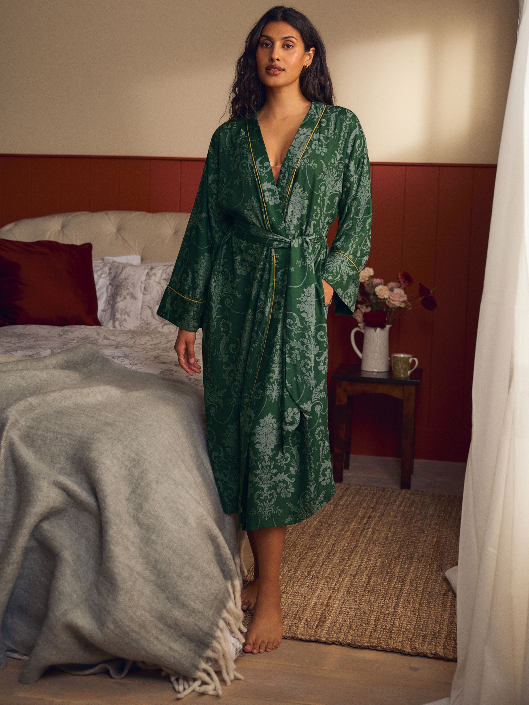 Smaragdgroen - Laura Ashley Josette badjas