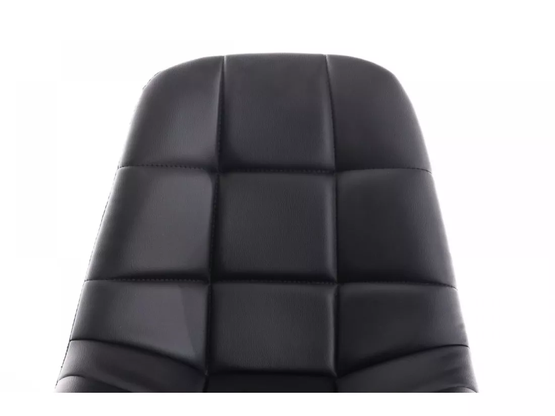 Chaise de bureau - Similicuir & Métal chromé - Noir - Emil