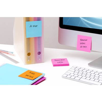 Post-it - 6 Blocs notes de 90 feuilles Super Sticky Rio - couleurs vives assorties - 76 x 76 mm