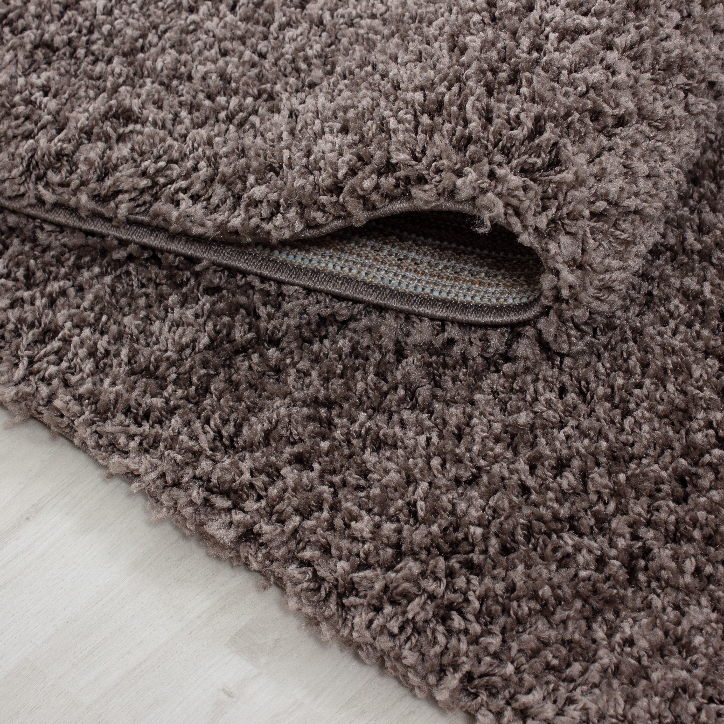 Hochfloriger Teppich, Weich und Flauschig, Rundes Design für Wohnzimmer