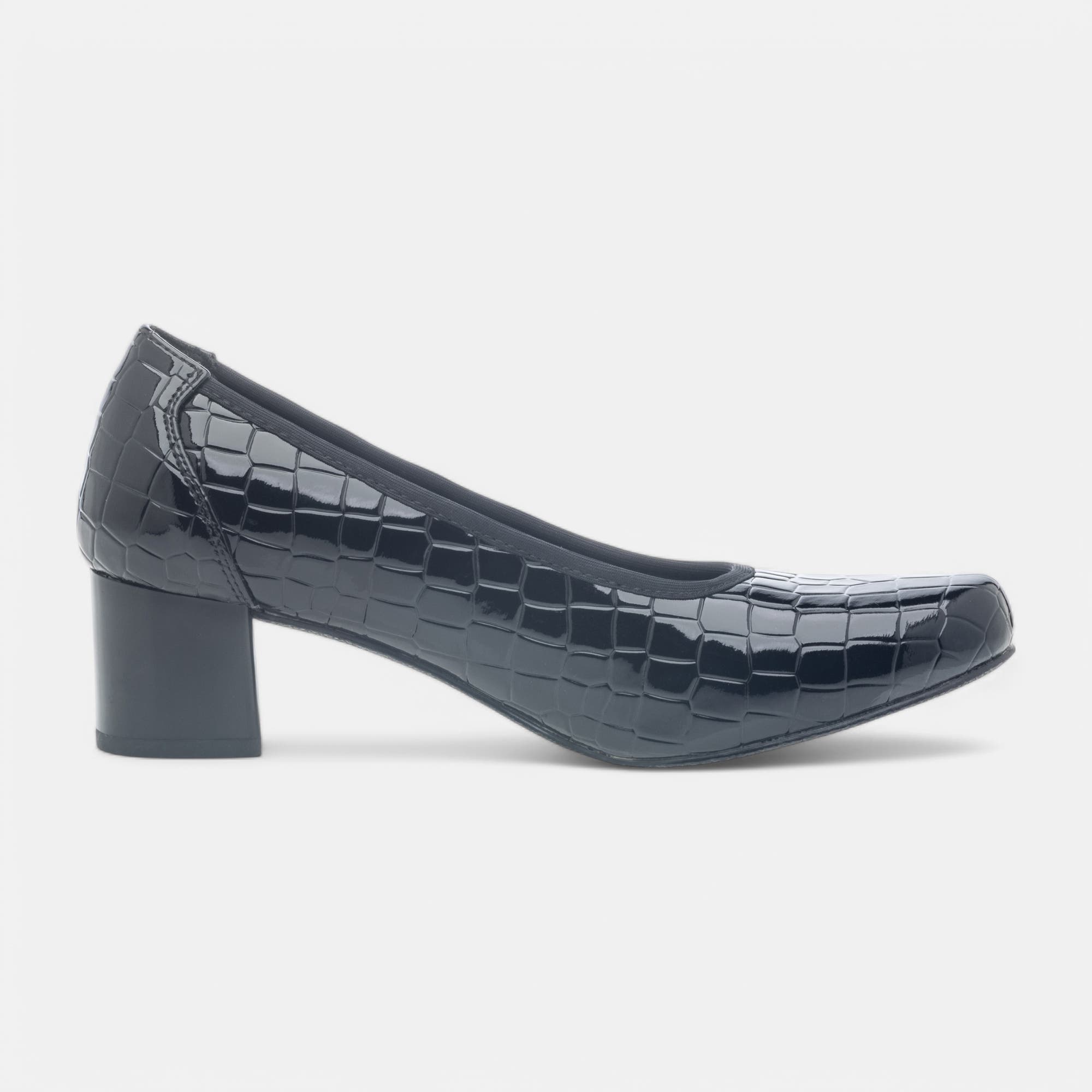 Escarpins pieds sensibles à talon Femme noir vernis