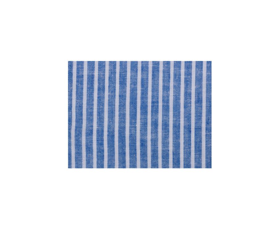 Chemise tunique coton lin Chambray Bleu Océan et Blanc - VALBERT