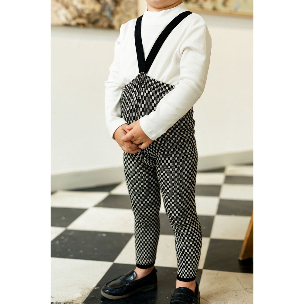 Køb Silly Silas Black X White Checked Special Footless Strømpebukser