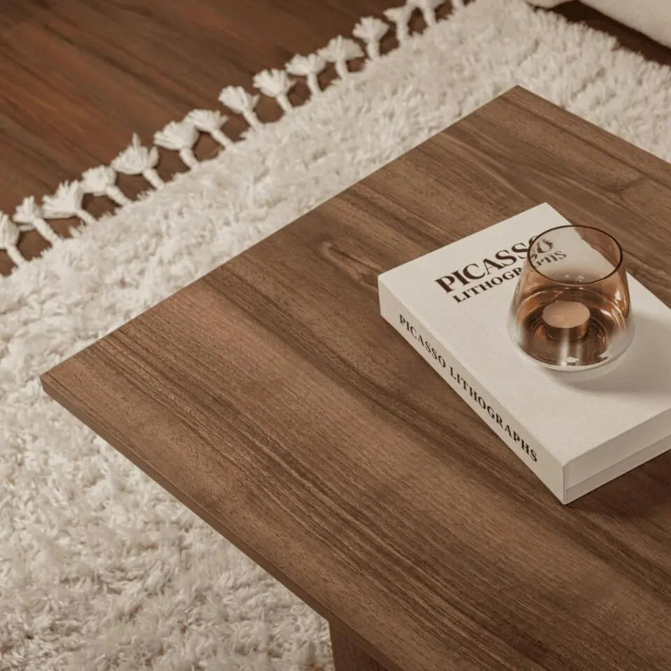 CALICOSY - Salontafel SABIN - Walnoot - 40x119x60 cm