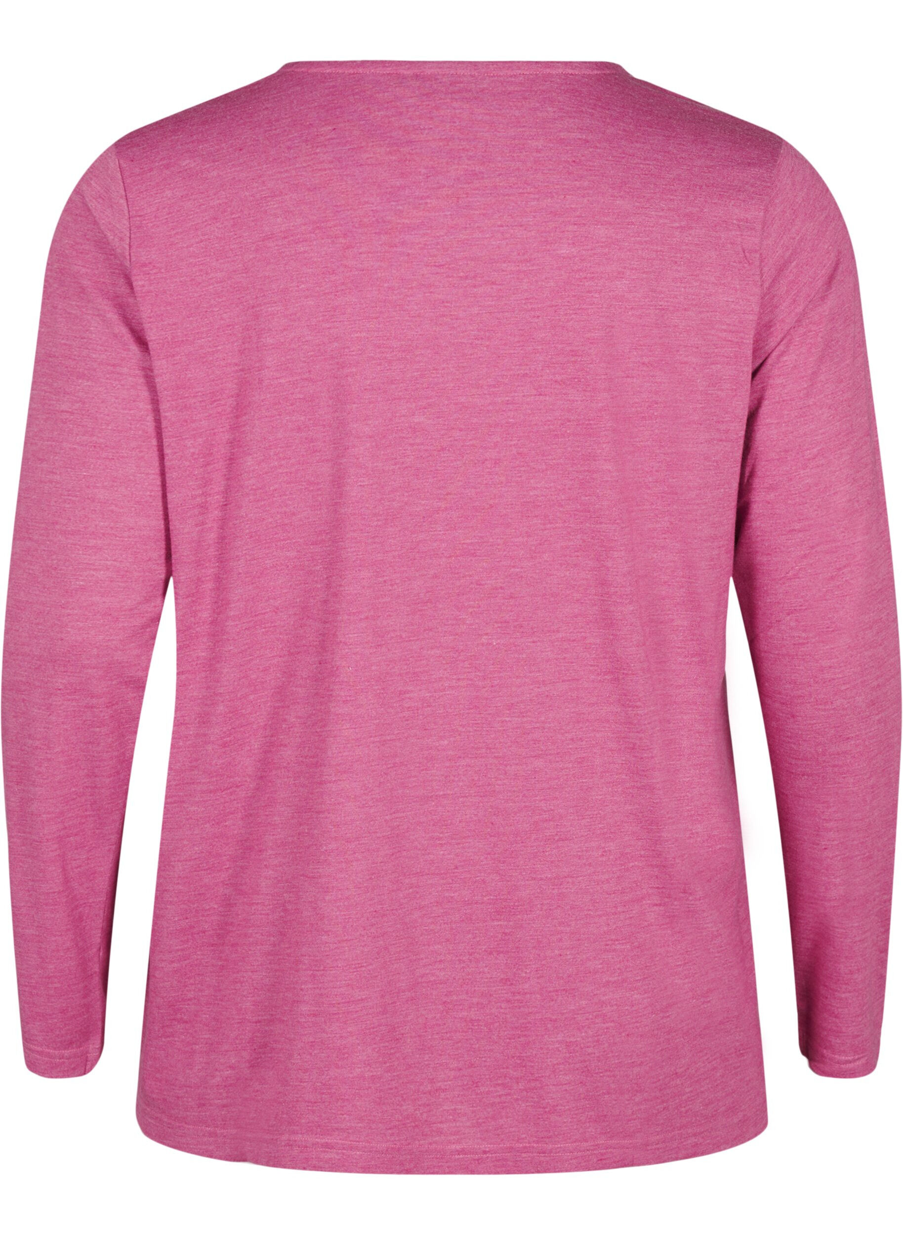 Langærmet t-shirt med rund hals