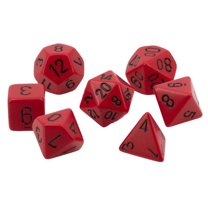 Set de dés : Rouge  et  Noir - Opaque