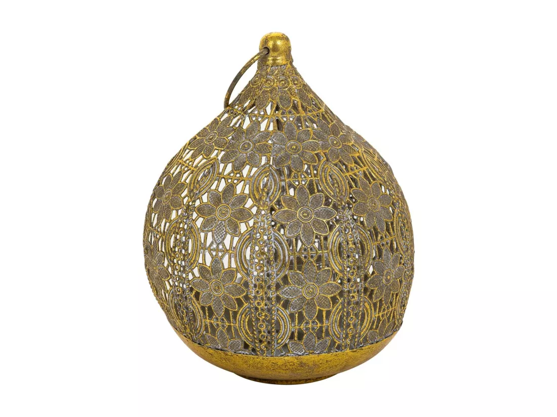 Bougeoir en métal doré 18.5x17x23.5h