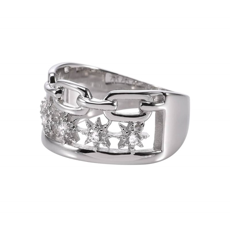 Bague Argent étoile Zirconium Blanc