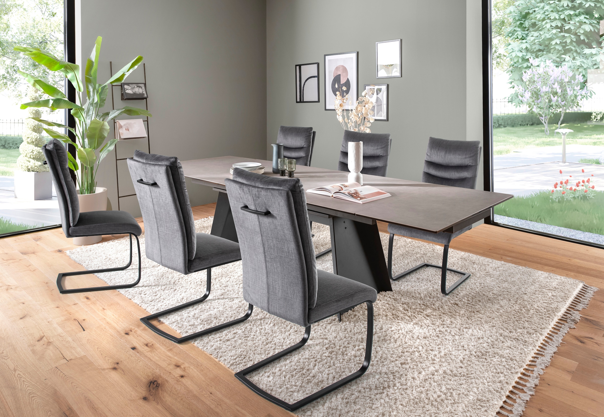 MCA furniture Freischwinger »Gibara Schwingstuhl 2er Set« (Set) 2 Stk.Esszimmerstuhl,Nosag Federung im Sitz,Flachrohr,Belastbarkeit 140 kg