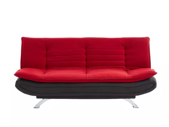 Canapé convertible clic-clac en tissu DEMIDO III - Bicolore rouge et anthracite