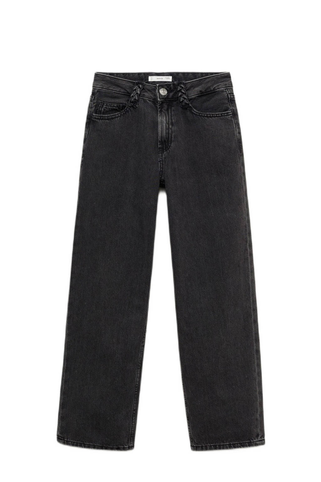 MANGO TEEN straight high waist grey denim