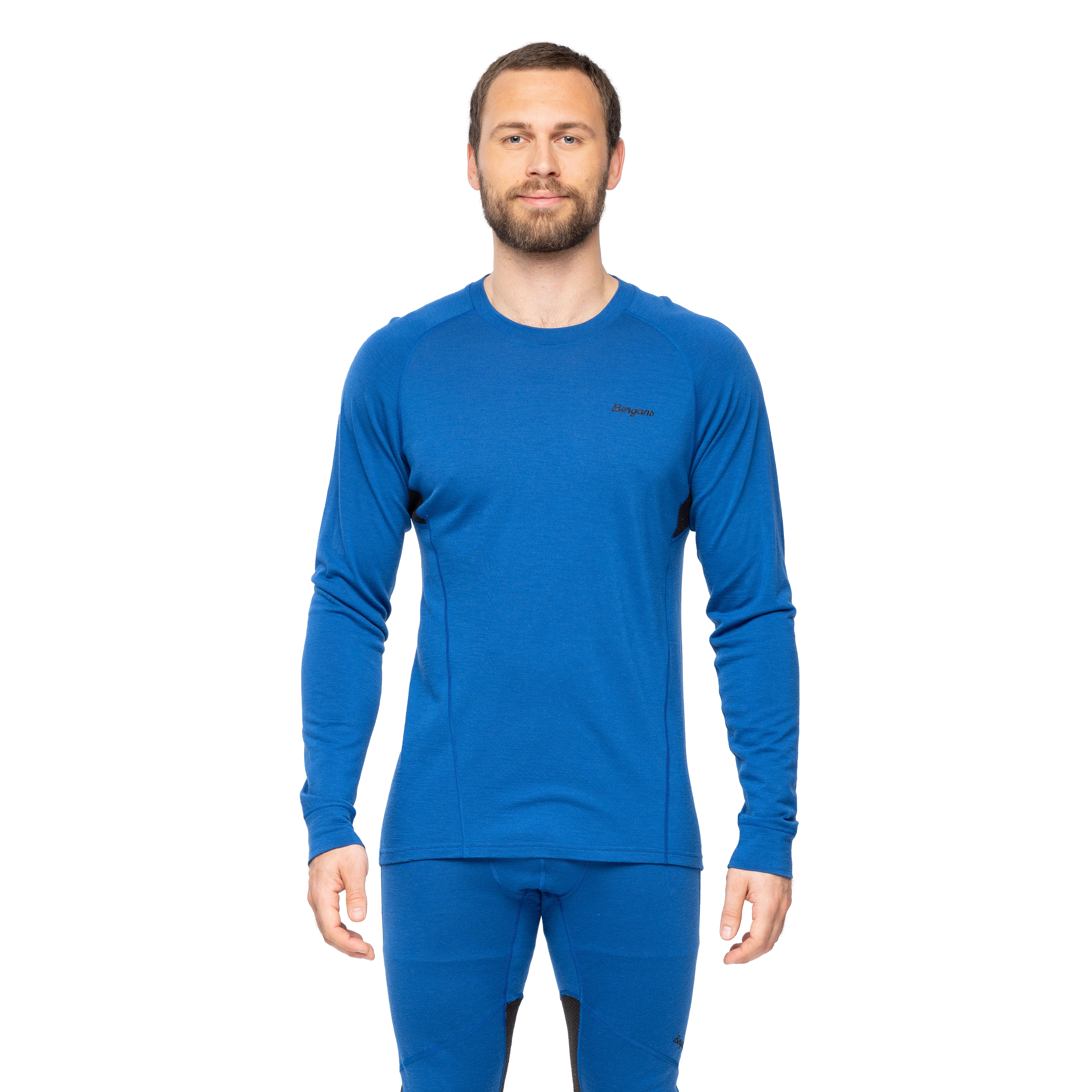 Inner:Pure Merino Long Sleeve Men Dusty Space Blue / Black