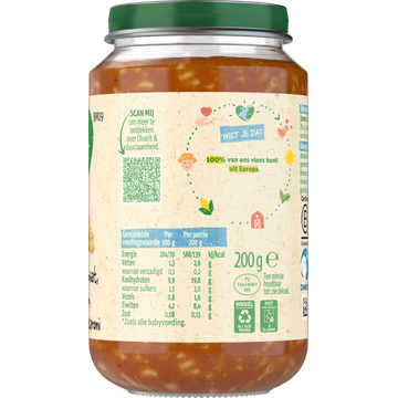 Olvarit 8+ Maanden Tomaat Ham Macaroni 200g