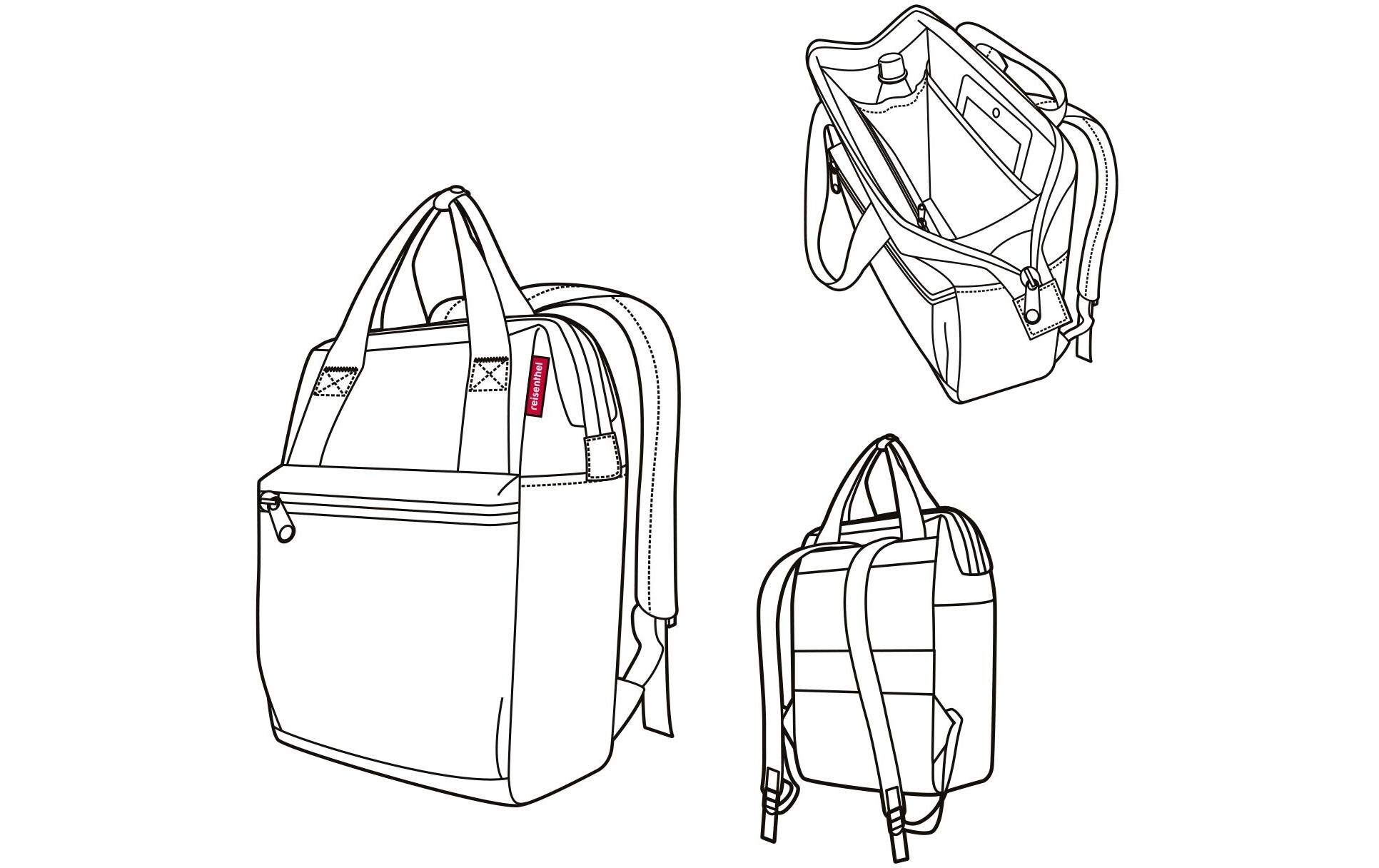 Rucksack Allrounder R Paisley BlackKombination aus Rucksack und Tragetasche
