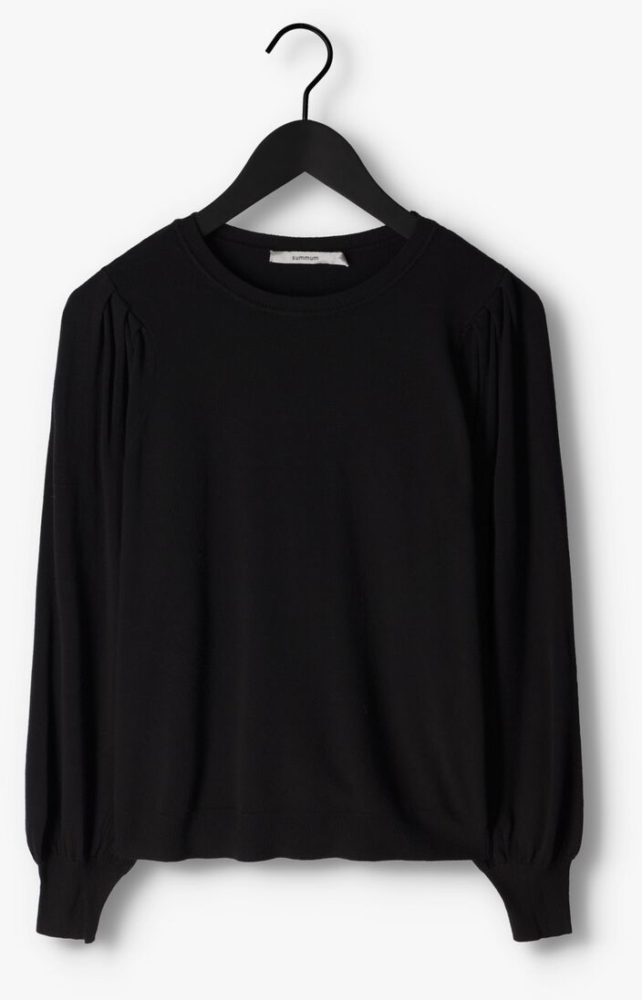 SUMMUM zwarte summum trui puffy sleeve sweater basic knit (7s550)
