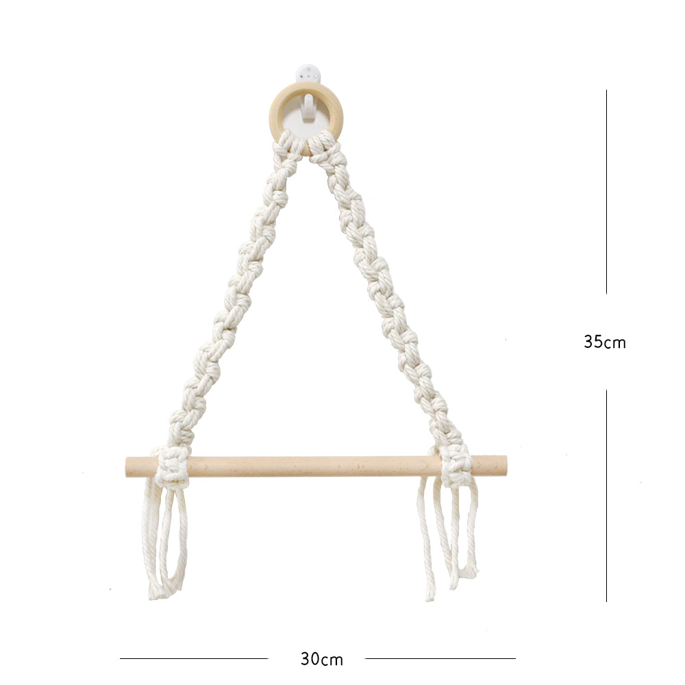 Makramee Toiletten Papier Wandhalterung Hygge Lifestyle Klopapier Haken Geknüpftes Boho Accessoire - Weiss