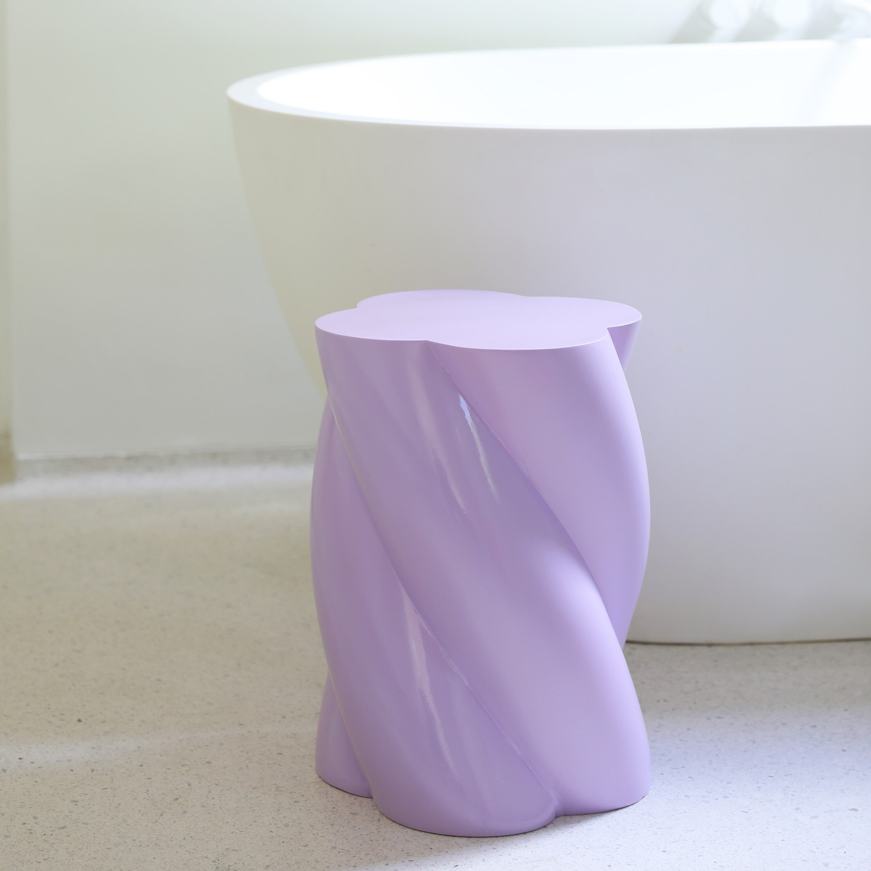 &k amsterdam Pillar Marshmallow Bijzettafel H 40 cm - Lila